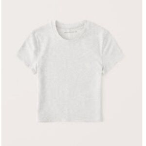 Abercrombie essential baby tee light grey small
